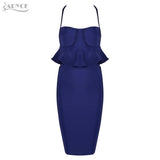 Sexy Women Spaghetti Strap Ruffles Hem Cropped Top& Skirt  Woman Set