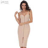 Apricot Spaghetti Strap V-Neck Dress