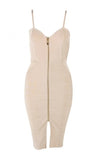 Apricot Spaghetti Strap V-Neck Dress