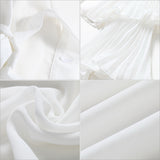 Sexy White Ruffles Bownot Chiffon T shirt&Tops Women Top