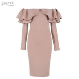 Long Sleeve Patchwork Ruffles Dress