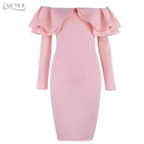 Long Sleeve Patchwork Ruffles Dress
