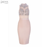 Beaded Rhinestone Wine Sleeveless High Neck Mesh Dress
