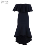 Slash Neck Patchwork Ruffles Dress
