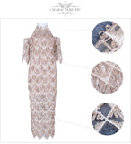 Sequins Embellished Mesh Runway Dress