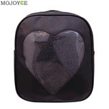 PVC Transparent Love Heart Shape Candy Color Women Backpack