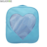 PVC Transparent Love Heart Shape Candy Color Women Backpack