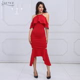 Short Sleeve Vestidos Ruffles Ankle Length  Party Dress