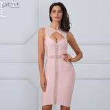 Sexy Sleeveless Mesh Bodycon Dress Women Dress