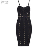 Button Studded Mini Bodycon Dress