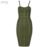 Button Studded Mini Bodycon Dress