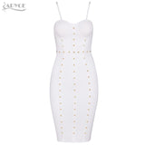 Button Studded Mini Bodycon Dress
