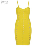 Button Studded Mini Bodycon Dress