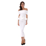 Slash Neck Short Sleeve Dress