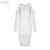 Long Sleeve Mesh Black White Dresses