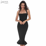 Halter Fishtail Midi Backless Dress