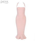 Halter Fishtail Midi Backless Dress