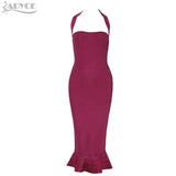 Halter Fishtail Midi Backless Dress
