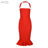 Halter Fishtail Midi Backless Dress