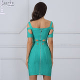Straps V-Neck Hollow Out Short Sleeve Dress