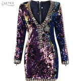 Long Sleeve V Neck Sexy Night Out Mini Dress