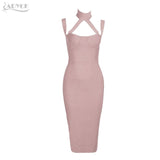 Hollow Out Backless Straps Knee Length Dress