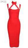 Hollow Out Backless Straps Knee Length Dress
