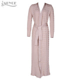 Basic Coats Geometic Jacquard  Cardigan Bandage Jacket