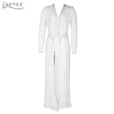Basic Coats Geometic Jacquard  Cardigan Bandage Jacket