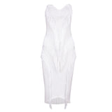Strapless Tassel Knee Length Back Zipper Dress