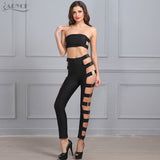 Hollow Out Short Top&Ankle Length Pants