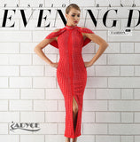 Sleeveless Long Sexy Beadings Turtleneck Back Splitting Dress