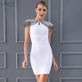 Sexy Beads Embellished Mini Dress