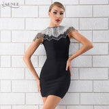 Sexy Beads Embellished Mini Dress