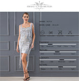 Elegant Sequins Embellished Fringe Runway Dress