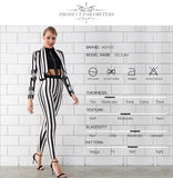 Striped Jacket&jumpsuit 2 Two Pieces Set