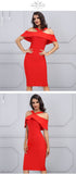 Ruffles Patchwork Off the Shoulder Dress