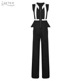 Striped White Tops&Pant 2 Two Pieces Set