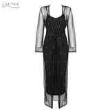 Coat&Dress Beading Mesh Lace Mid Women Set