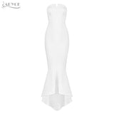 Chic Sexy White Strapless Ruffles Women Long Dress