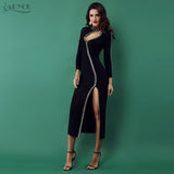 Beads Embellished Patchwork Sexy O Neck Dress Women Dress