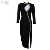 Beads Embellished Patchwork Sexy O Neck Dress Women Dress