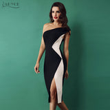 One Shoulder Sleeveless Side Split Dress