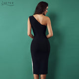 One Shoulder Sleeveless Side Split Dress