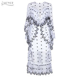 Sheer Dot Lace Mesh Dress Sexy White Black Celebrity Evening Party Dress