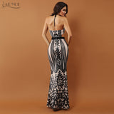 Sequins Mesh Fashion Sleeveless Hollow Out Dress