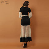 Gown Black Lace Hollow Out Mesh Dress