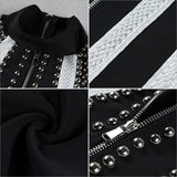Beads Embellished Crop Tops&Pants Dress Set