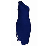 Sleeveless One-Shoulder Sequined Sexy Night Out Party Dress