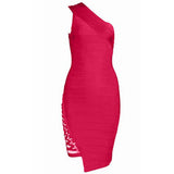 Sleeveless One-Shoulder Sequined Sexy Night Out Party Dress